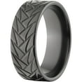 thumbnail image 2 of Custom Men's Tire Tread 8mm Black Zirconium Wedding Band with Comfort Fit Design, 2 of 3
