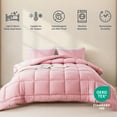 thumbnail image 3 of Queen Size 3-Piece All-Season Down Alternative Comforter Set Cherry Pink (Comforter and Pillowcase Bedding Set / bed in a bag) for Adults and Teens by KINMEROOM, 3 of 6
