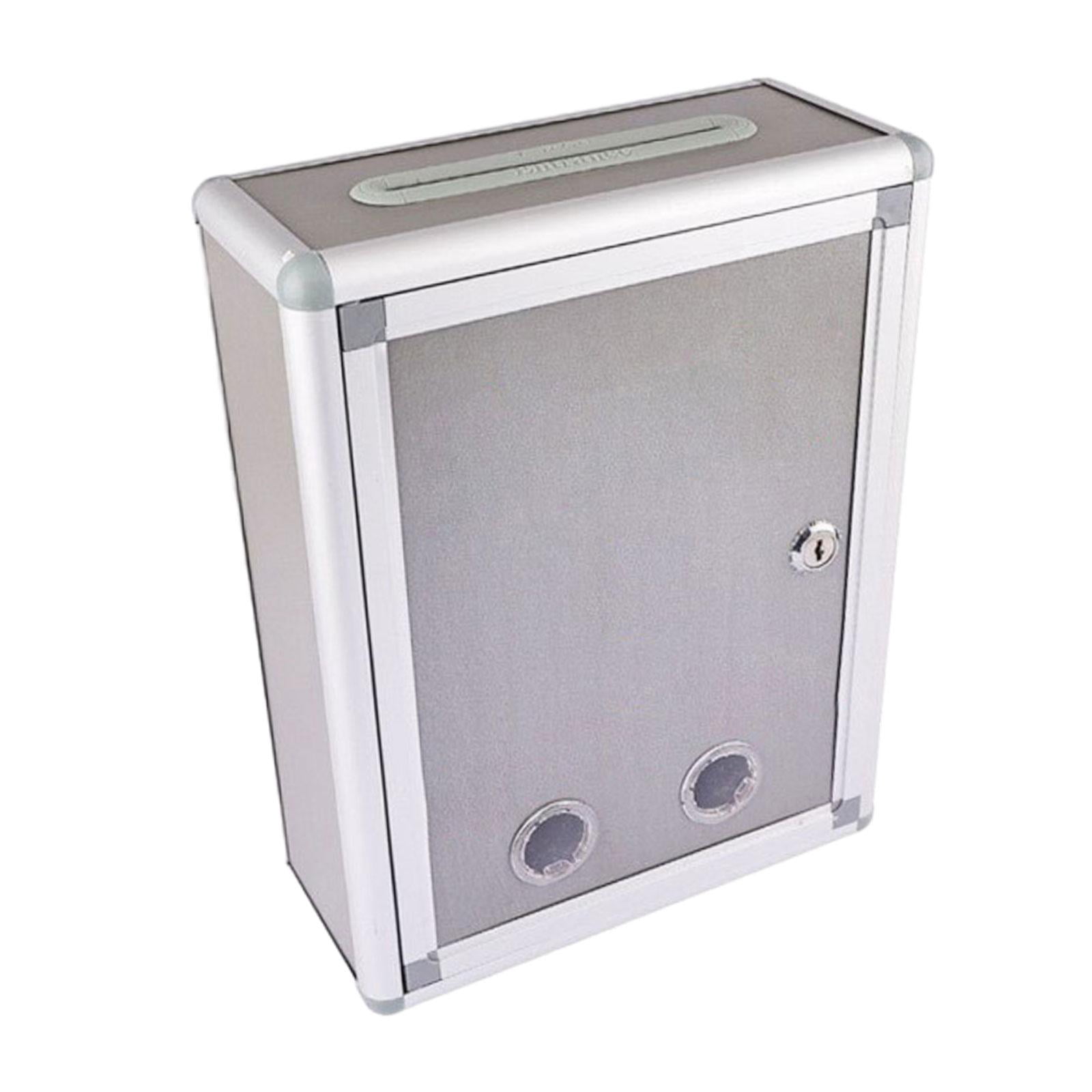 Baoblaze Wall Mount Mailbox Postbox Secure Rustproof Metal Vertical with Key Drop Box BM035 Top Input