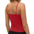 thumbnail image 4 of VEKDONE Women's Soft Stretchy Tank Tops Adjustable Strap Cami Non See-Through Slim Fit Summer Going Out Camisole Tees Red XL, 4 of 5