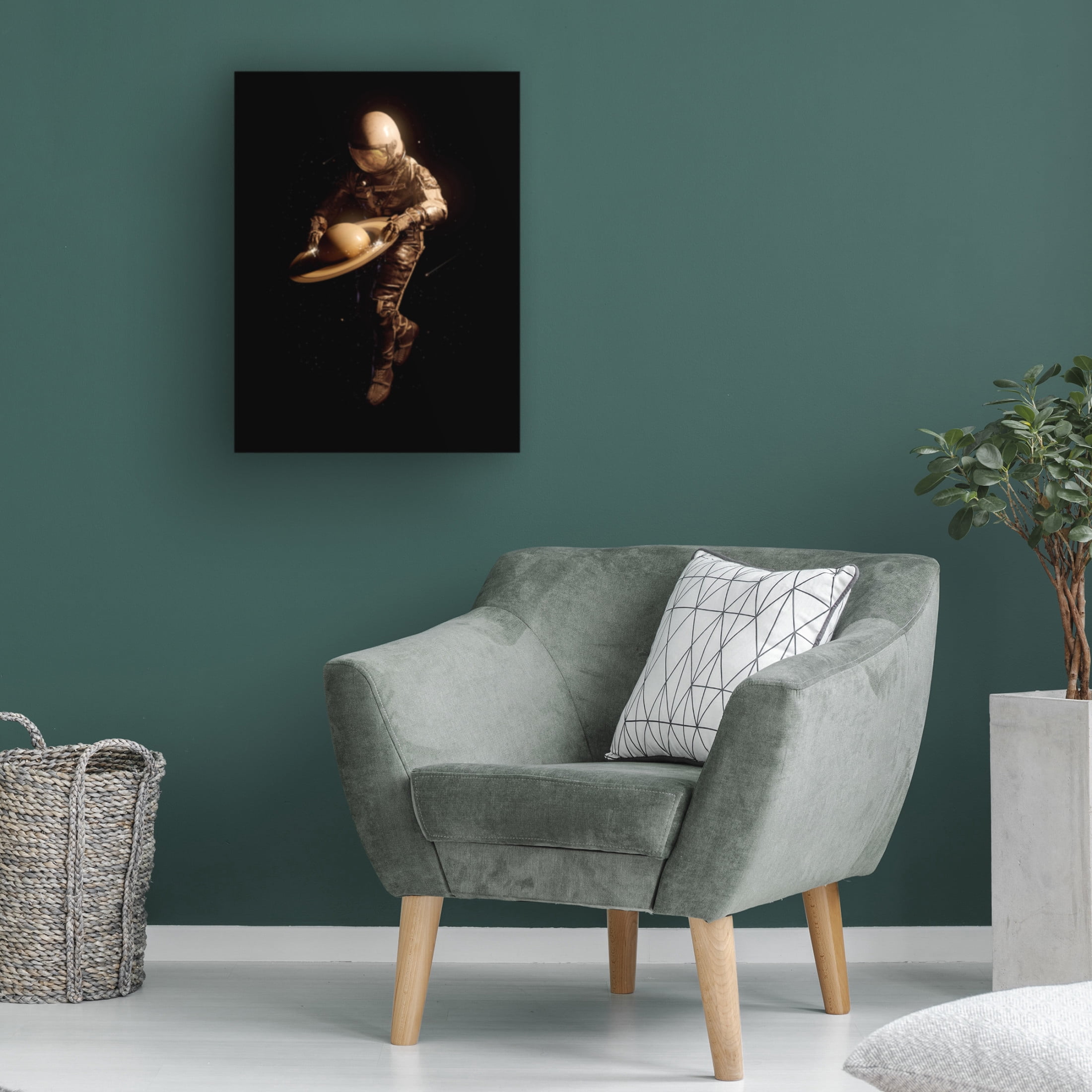 Canvas Wall Art - Francis Minoza 'Saturntable' Wall Art for Living Room, Bedroom, or Office Décor by Trademark Fine Art - 14 x 19 Inches