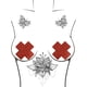 thumbnail image 4 of 10 pares de cubiertas para pezones, cubiertas para pezones cruzadas ostentosas para fiestas Raves, autoadhesivas, impermeables, 4 of 5