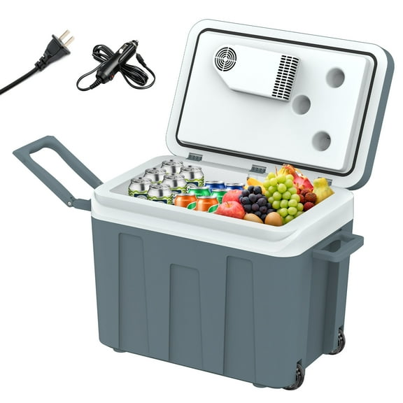 ADVWIN 12V Electric Cooler & Warmer, 45L(48 qt) Portable Thermoelectric Fridge with Wheels & Handle