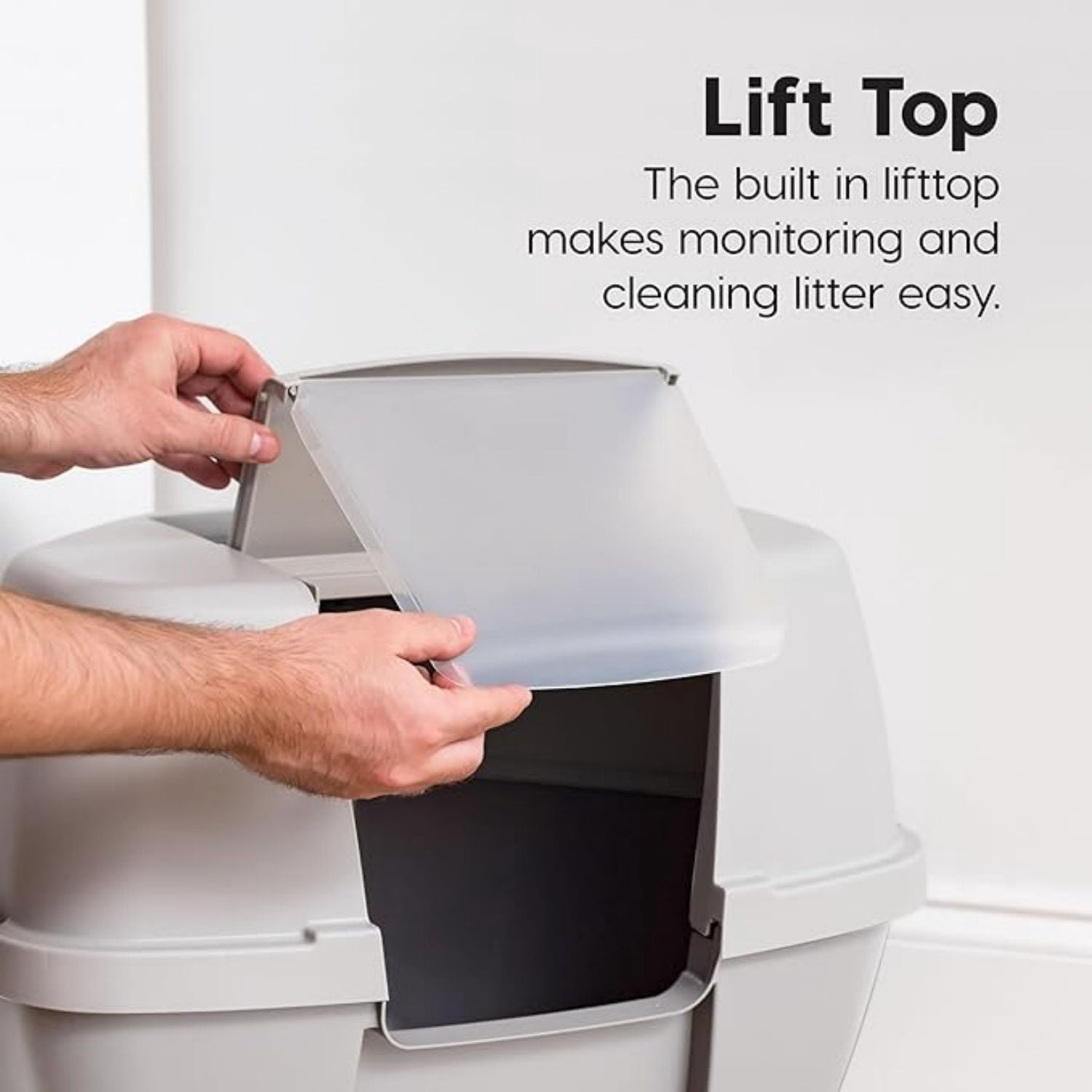 Enclosed Corner Litter Box with Scoop, Hooded Litter Tray for Corners, Space-Saving Covered Litter Box, Odor Defensive, Gray