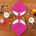 thumbnail image 2 of Iauyy Satin Napkins Set of 6- Magenta Pattern DIY Printing Decoration Cloth Napkin- Easy Care for Home/Party, 2 of 8
