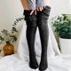 thumbnail image 4 of Cable Knit Warm Leg Tube Warmers Stockings Winter Leg Tube Thigh High Boot Socksblack, 4 of 5
