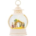 thumbnail image 5 of LED Nativity Lantern Rustic White 11 x 7 Acrylic Holiday Snow Globe Swirl Dome, 5 of 5