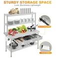 thumbnail image 4 of Roromall Stainless Steel Table with Overshelves and 3 Drawers, NSF Work Table Shelf Drawers, Metal Table Prep Table for Home Kitchen Restaurant Garage Warehouse, 4 of 6