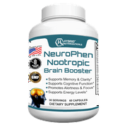 NeuroPhen Nootropic Brain Booster Supplement - Enhanced Brain Focus, Mental Clarity, Concentration & Memory Support with Bacopa Extract, Phosphatidylserine, Huperzine A - 60 Capsules