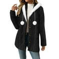 thumbnail image 6 of APEXFWDT Women's Christmas Fleece Hooded Jacket Fuzzy Button Down Warm Coat Fashionable Outerwear for Holiday Parties, 6 of 7