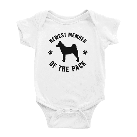 

Newest Member of The Pack Norwegian Elkhound Dog Cute Baby Bodysuit