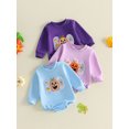 thumbnail image 3 of RUINIXCW Newborn Baby Girl Boy Outfit Bubble Romper Sweatshirt Infant Baby Boy Girl Fall Winter Clothes Spider Web Pumpkin Embroidery Long Sleeve Bodysuits Jumpsuits, 3 of 8