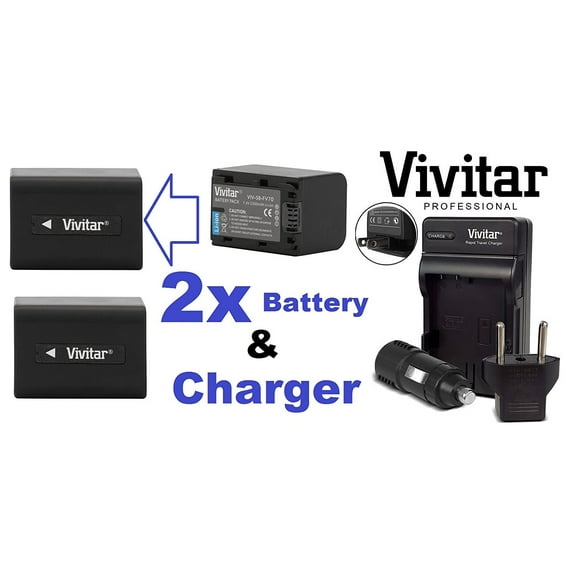 Hi-Capacity 2-Pc NP-FV70 Battery & Charger For Sony DCR-SR21 DCR-SR68 DCR-SR78