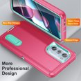 thumbnail image 3 of for Motorola Moto Edge 30 Pro Case Kickstand Durable 3-Layer Military Grade Protective Cover Hybrid Silicone Heavy Duty Rugged Shockproof Screen Lip Raised Protection Cover,Rose+Mint, 3 of 8