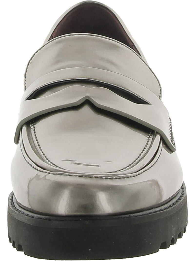 Franco Sarto Womens Camrynn Lug Sole Loafers Pewter 9.5M 