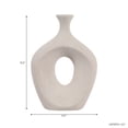 thumbnail image 4 of Oval Cutout Vase for Living Room Decor - Modern Ceramic Flower Vase for Home, Bedroom Vanity, Office, and Table Accents - Tall Textured Design for Shelf and Entryway Decor - 14", Ivory, 4 of 11