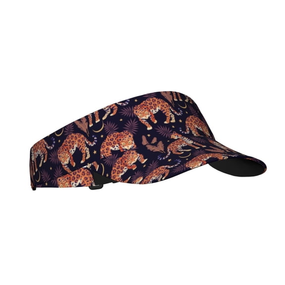 Balery Leopard Print Sport Wear Athletic Visor Sun Sports Visor Hat Visor Adjustable Cap for Women and Men (One Size)