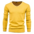 thumbnail image 4 of Langwyqu Men's V Neck Sweater Knitted Jumper Sweater Long Sleeve Pullover Top, 4 of 5