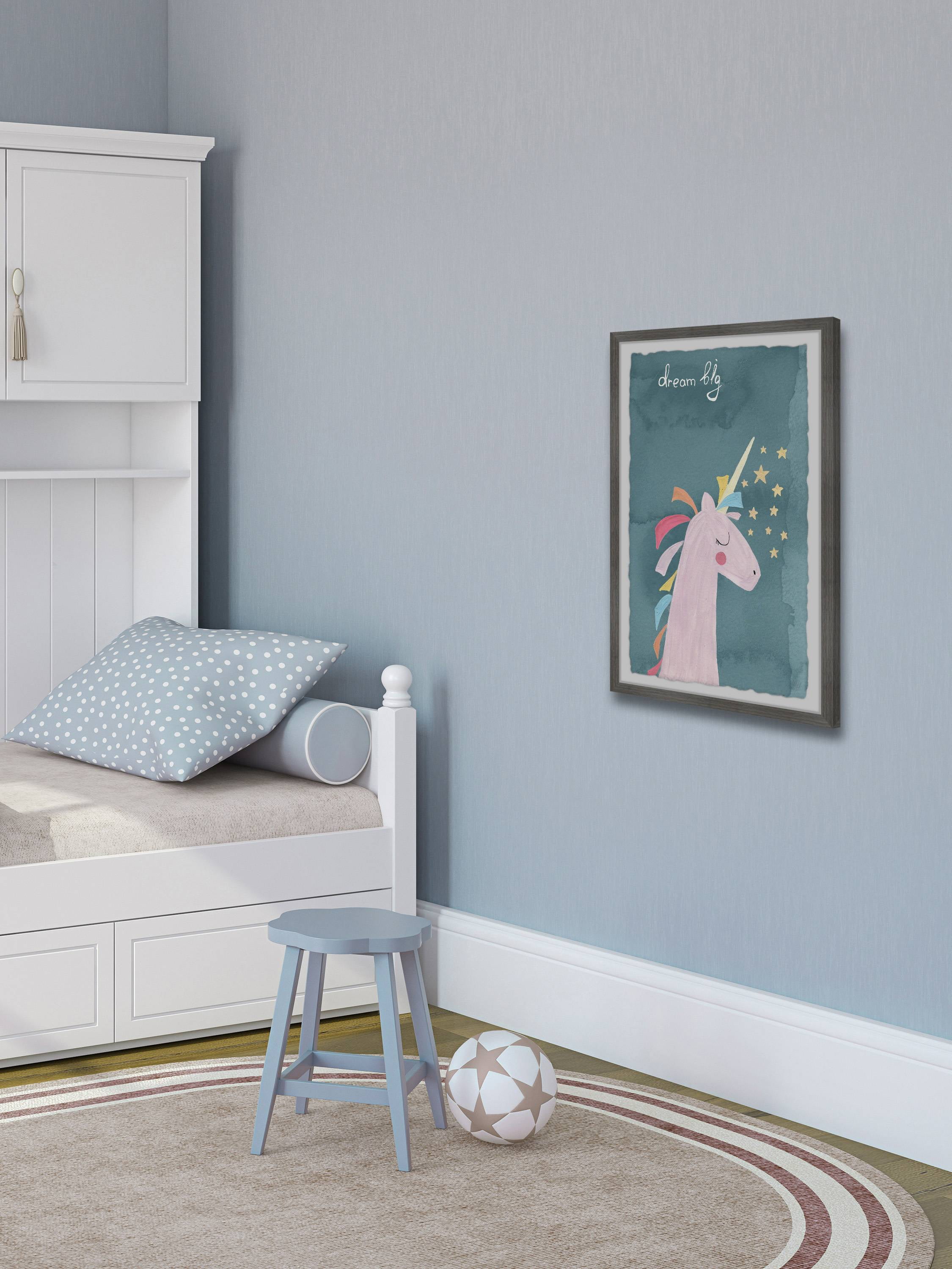 Marmont Hill Dream Big Unicorn Framed Wall Art
