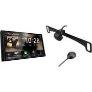 Kenwood DMX908S MultiMedia Receiver with CMOS-320LP Multi-Angle Rear View Camera with License Plate Mounting