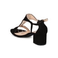 thumbnail image 3 of New Women Nature Breeze Roxane-01 Faux Suede Open Toe T-Strap Chunky Heel Sandal, 3 of 5