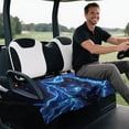 thumbnail image 5 of XYZCANDO Blue Lightning Wolf Golf Cart Seat Cover - 4 Storage Pockets Non-Slip Washable Universal Accessory for Golf Lovers, 5 of 9