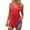 thumbnail image 6 of Lindreshi Tank Tops for Women Clearance Fashion Women's Summer V-Neck Sleeveless Casual Tank Blouse, 6 of 9