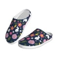 thumbnail image 2 of Picia Floral Rabbit for Women's Lamb-hug Comfy Fleece House Slippers Memory Foam, Slip-on House Shoes Indoor Outdoor-46/47, 2 of 7