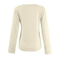 thumbnail image 3 of Inglocry Long Sleeve Shirts for Women Scoop Neck Going Out Slim Basic Tshirts 2025 Trendy Tops Thermal Fall Outfits Khaki 3XL, 3 of 8