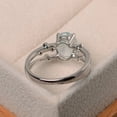 thumbnail image 3 of Engagement ring, natural aquamarine ring, oval cut blue gemstone, March birthstone, sterling silver ring, 3 of 3