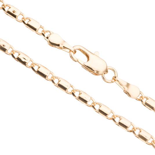 Gold Lock Chain Necklace With Lobster Claw Clasp 16Inch 14K Gold 
