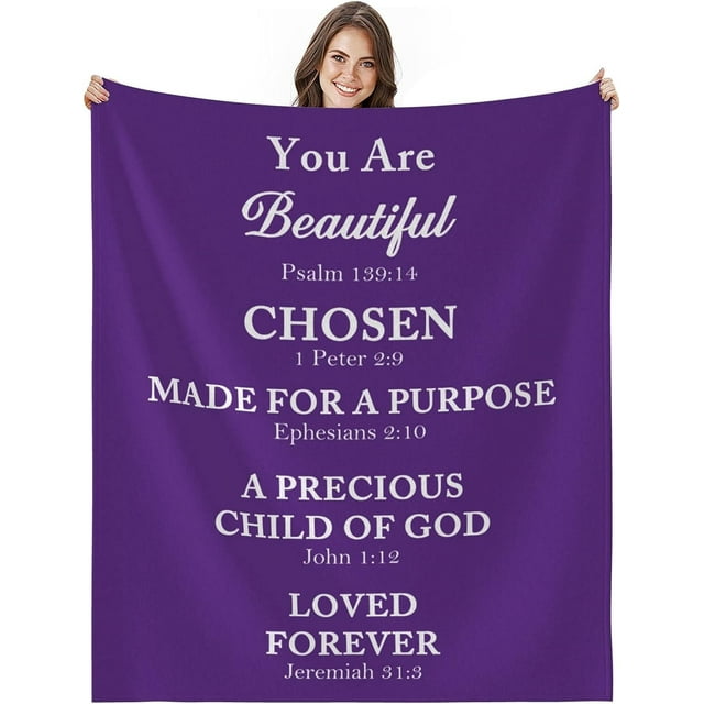 LHSHID Religious Gifts for Women Catholic Bible Verse Blanket Flannel Soft and Comfortable Anti static Bed Sofa Blanket 30x40in