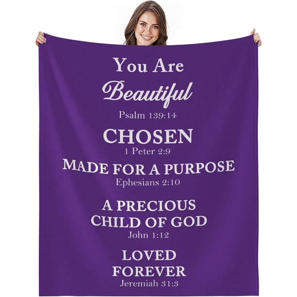LHSHID Christian Gifts for Women Religious Gifts for Women Catholic Bible Verse Blanket Inspirational Spiritual Scriptures Religious Soft Throw Blanket Birthday Gifts for Women 60x80in