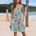 thumbnail image 5 of Ichuanyi Women's Casual V Neck Sleeveless Sundress Summer Boho Floral Beach Dress Loose Tank Dresses with Pockets, 5 of 7