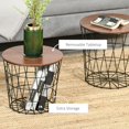 thumbnail image 5 of WBTER End Tables Set of 2, Nesting Tables with Storage, Round Accent Side Tables with Removable Top for Living Room, Black/Brown, 5 of 9