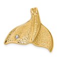thumbnail image 3 of 14k Yellow Gold Diamond Whale Tail Slide, 3 of 4