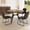 W-BLACK4, variant on 43.3'' to 59'' Extendable Round Modern Kitchen Dining Table Set, Mid-Century Dining Table Set For 4-6 Personal with Carbon Steel Legs
