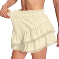 thumbnail image 6 of PWPSG Womens Elastic Waist Lace Trim Skort, Built-in Shorts with Ruffle Hem, Soft Fabric for Athletic Casual Wear Yellow XXXL, 6 of 8