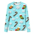 thumbnail image 4 of Craaazy Women's Christmas Printed Round Neck Long Sleeved Top Gifts, 4 of 5