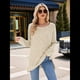 thumbnail image 5 of Suéter de Punto con Abertura Lateral Y2K para Mujer, Cuello Redondo, Larga, Blusa de Punto Liso con Abertura Lateral, Túnicas Albaricoque XXL, 5 of 10