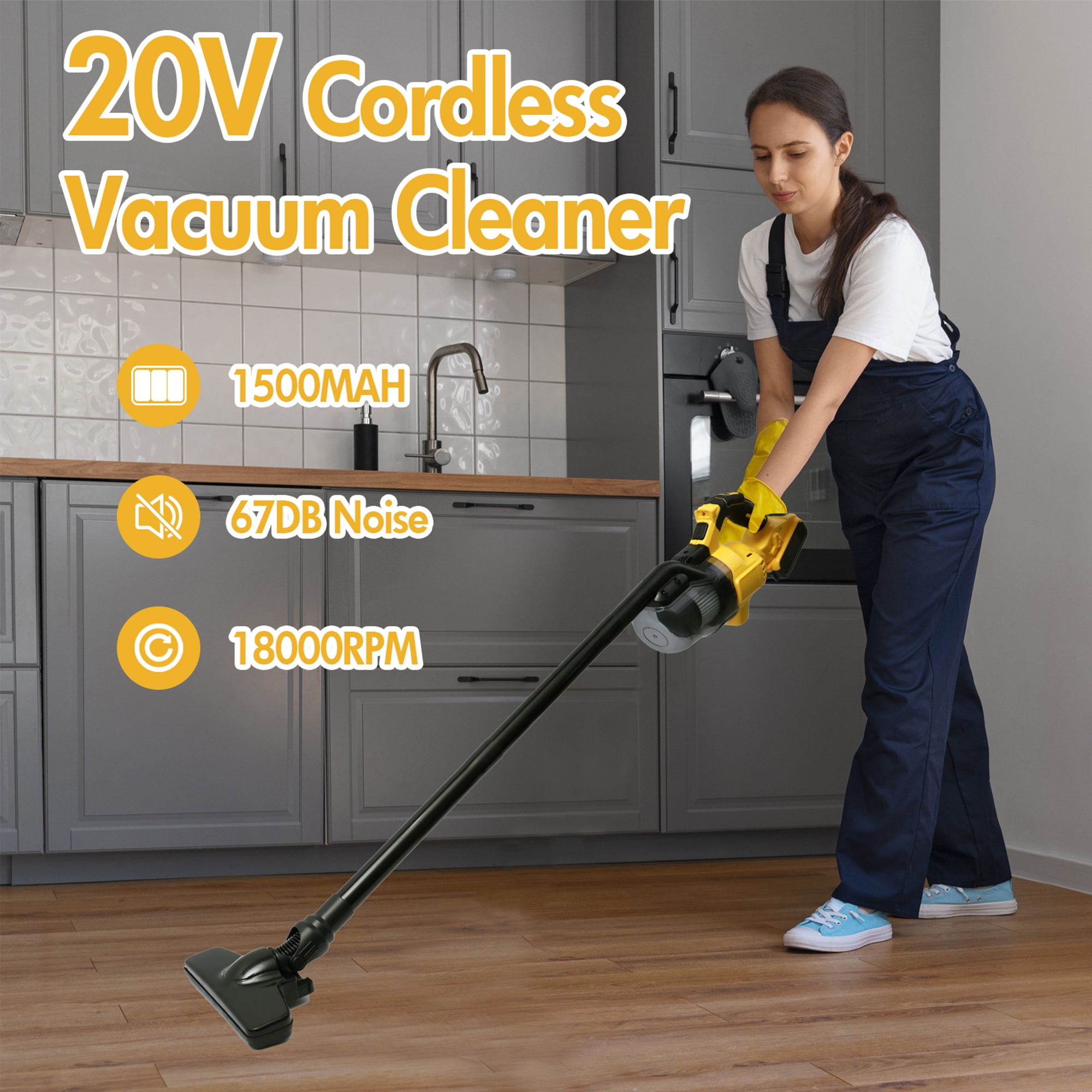 Cordless Vacuum Cleaner for Dewalt 20V MAX Battery, Handheld Vacuum Cleaner for Home Car Hardwood Floor Carpet, Portable Shop Vacuum with Washable HEPA Filter & Charging & Battery
