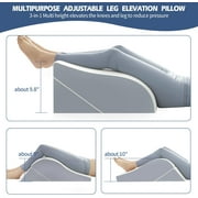 2PCS Leg Elevation Wedge Pillows for Sleeping, Leg Wedge Pillow After Knee Replacement Post Surgery, Leg Wedges for Elevation for Swelling, Circulation, Adjustable 3-in-1 Height Foam Pillow Wedge