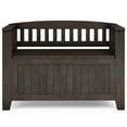 thumbnail image 6 of Acadian 36 inch Wide Solid Wood Transitional Small Entryway Storage Bench in Brunette Brown, 6 of 13