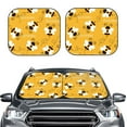thumbnail image 6 of Lsque Cute Bee Butterfly Yelllow 2 PCS Windshield Sun Shade | CarFoldable Window Covers | Car Accessories Reflect UV for Universal Cars SUV Truck | Medium, 6 of 7