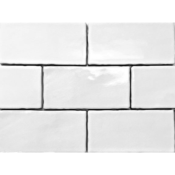 3x6 White Crackled Ceramic Tile, Wall and Backsplash Kitchen Bath (BOX OF 11 SF)
