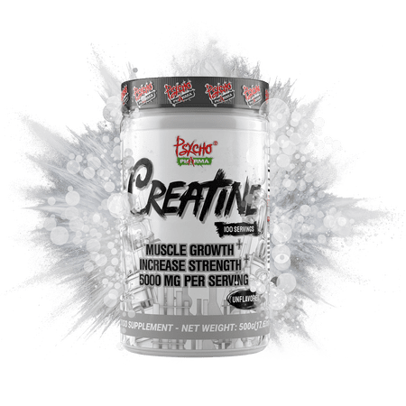 Psycho Pharma Creatine - 5g of Premium Creatine Monohydrate per Serving, Unflavored, 100 Servings