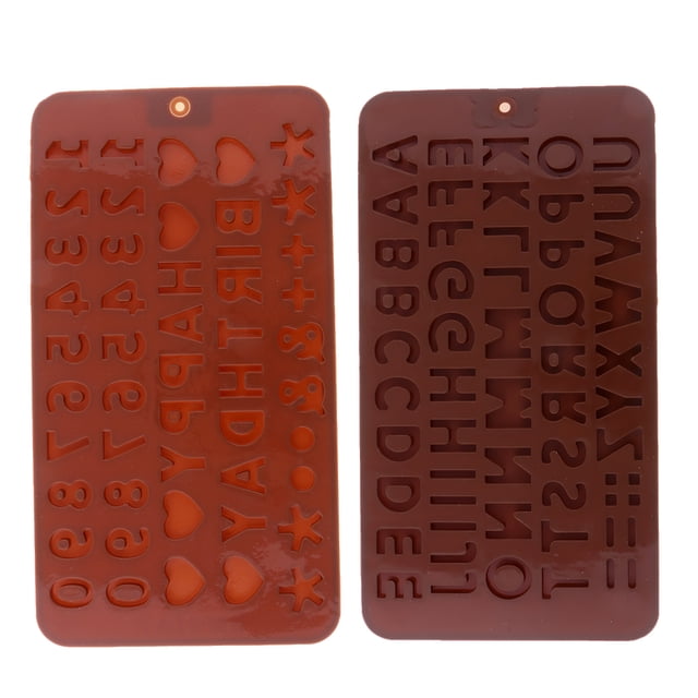 2pcs ilicona Forma Alfabeto Número de Tortas Hornear Herramienta Sunnimix Molde del silicón del chocolate