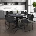 thumbnail image 2 of Regency 42-inch Laminate Round Table with 4 Zeng Stack Chairs Gray & Black (TB42RNDGY44BK), 2 of 8