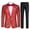 Red, variant on AZoiNM Men's Slim Fit Sequin Tuxedo Suit, 1-Button Shawl Lapel 2-Piece Blazer and Pants Set for Prom, Dance, and Stage Performance