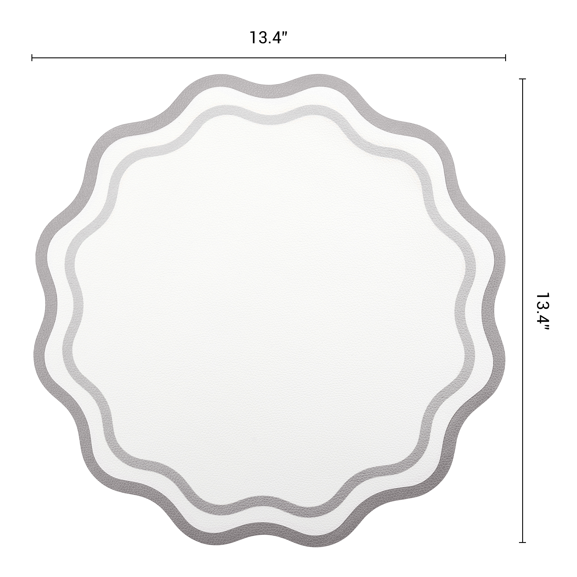 Unique Bargains Set of 6 Leather Placemats for Kitchen Dining Table Decor Gray